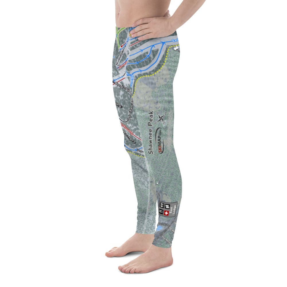 Shawnee Peak, Maine Ski Trail Map Men's Base Layer Bottom - Powderaddicts