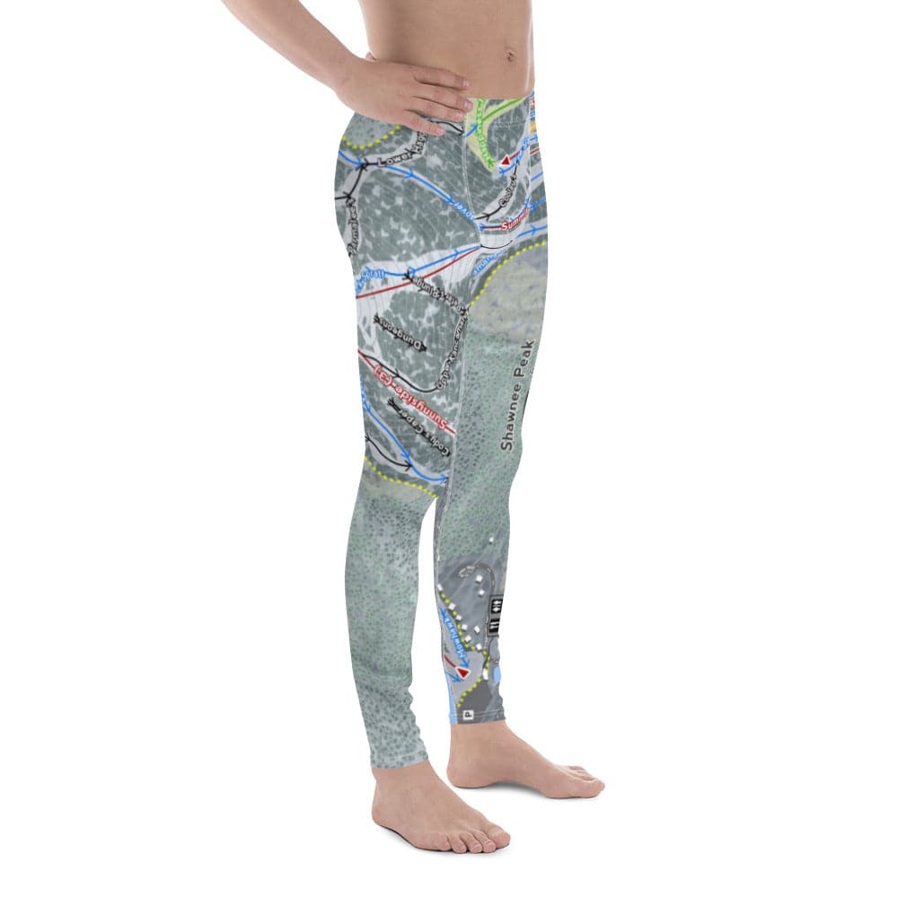 Shawnee Peak, Maine Ski Trail Map Men's Base Layer Bottom - Powderaddicts
