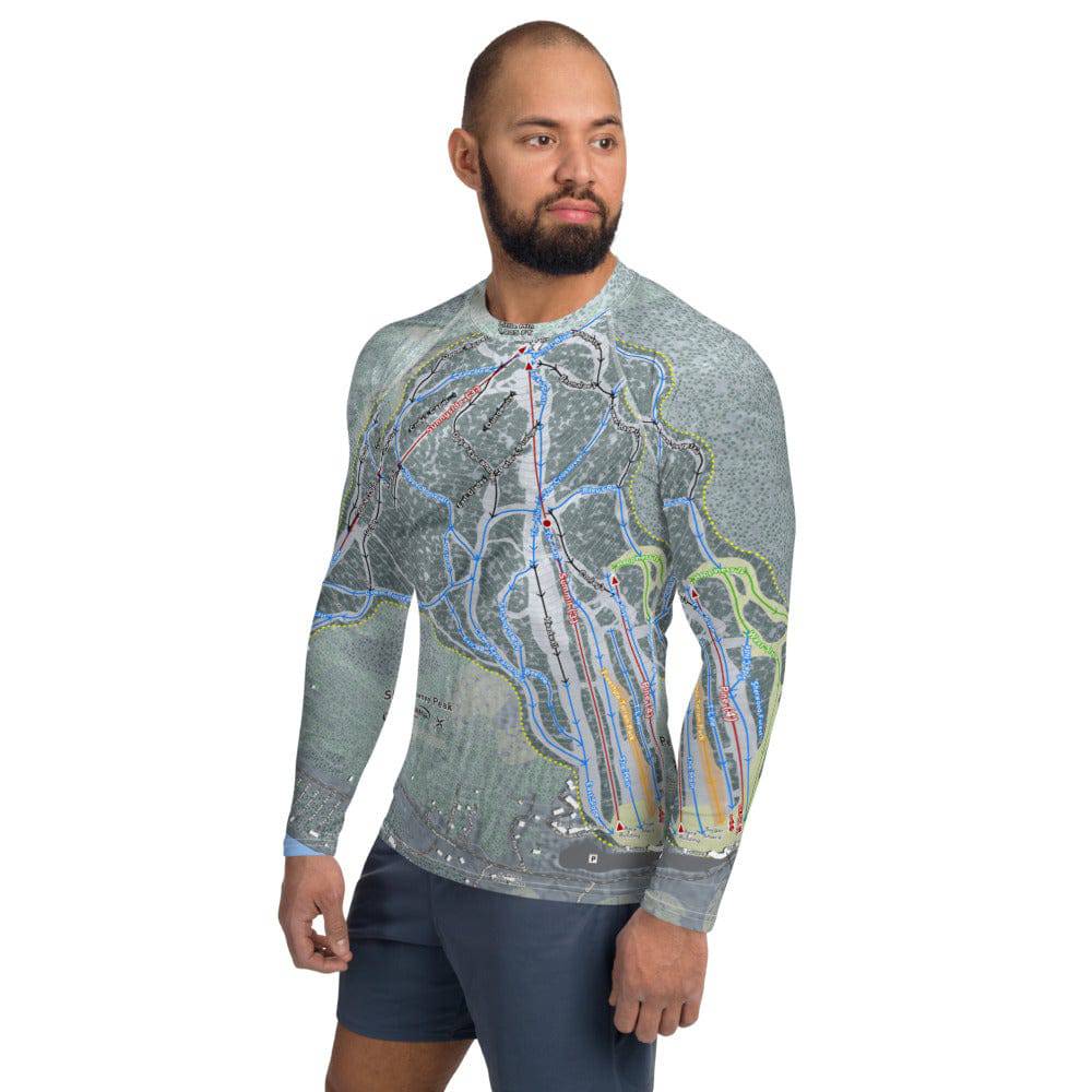 Shawnee Peak, Maine Ski Trail Map Men's Base Layer Top - Powderaddicts