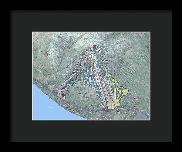 Shawnee Peak Ski Trail Map - Framed Print - Powderaddicts
