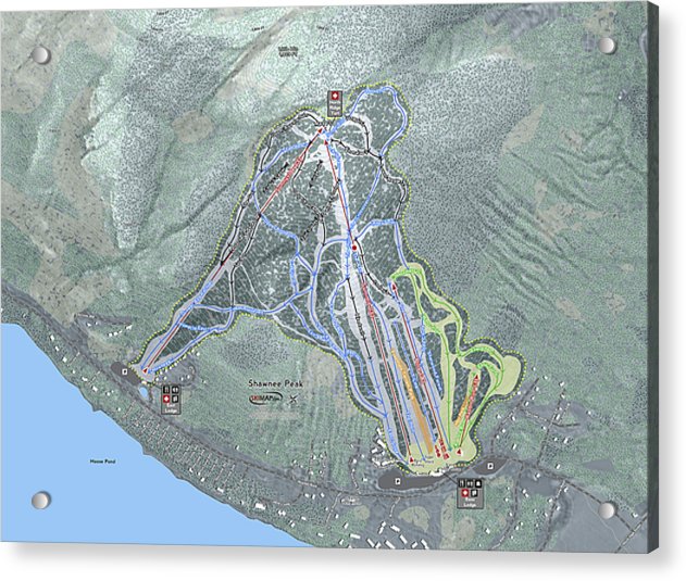 Shawnee Peak Ski Trail Map - Acrylic Print - Powderaddicts