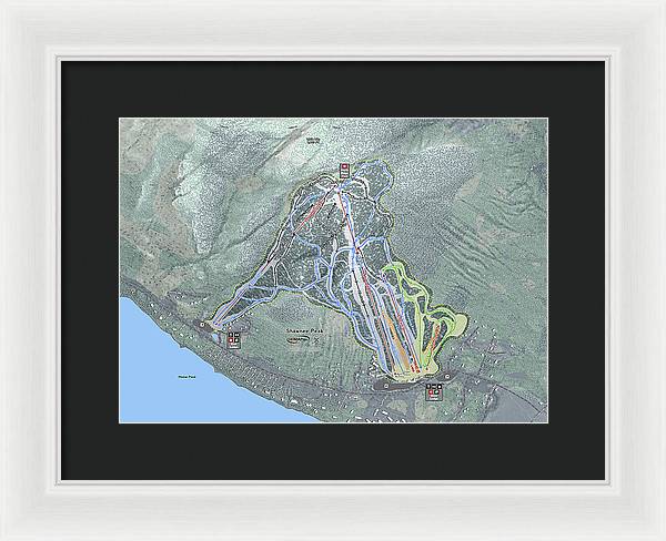 Shawnee Peak Ski Trail Map - Framed Print - Powderaddicts
