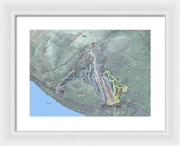Shawnee Peak Ski Trail Map - Framed Print - Powderaddicts