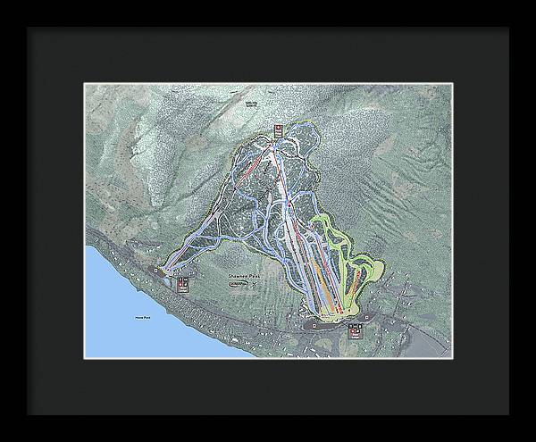 Shawnee Peak Ski Trail Map - Framed Print - Powderaddicts