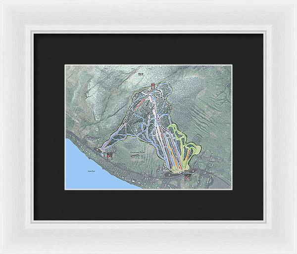 Shawnee Peak Ski Trail Map - Framed Print - Powderaddicts