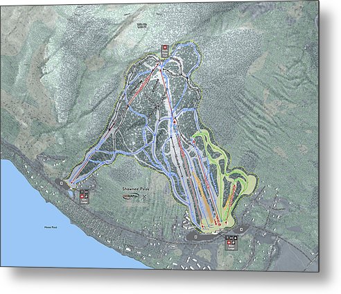 Shawnee Peak Ski Trail Map - Metal Print - Powderaddicts