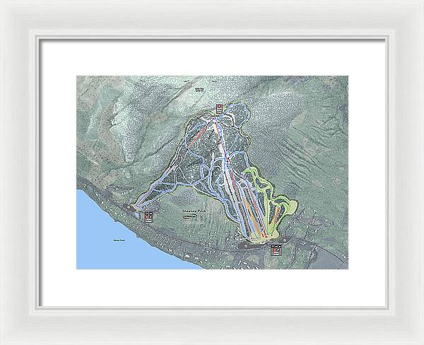 Shawnee Peak Ski Trail Map - Framed Print - Powderaddicts