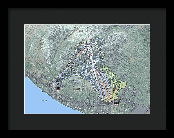 Shawnee Peak Ski Trail Map - Framed Print - Powderaddicts