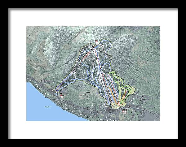 Shawnee Peak Ski Trail Map - Framed Print - Powderaddicts