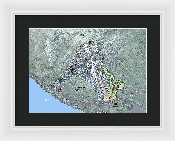 Shawnee Peak Ski Trail Map - Framed Print - Powderaddicts