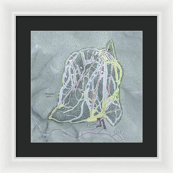 Showdown Ski Trail Map - Framed Print - Powderaddicts