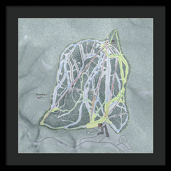 Showdown Ski Trail Map - Framed Print - Powderaddicts