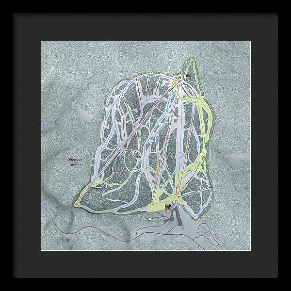 Showdown Ski Trail Map - Framed Print - Powderaddicts