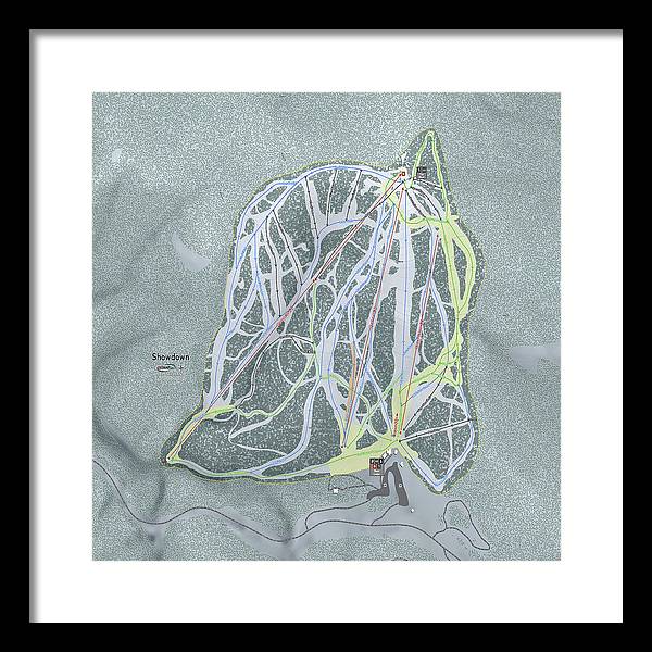 Showdown Ski Trail Map - Framed Print - Powderaddicts