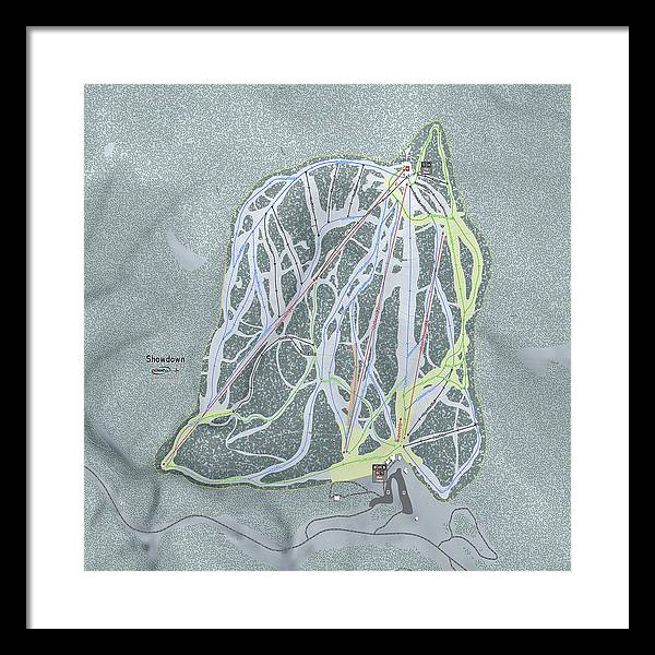 Showdown Ski Trail Map - Framed Print - Powderaddicts