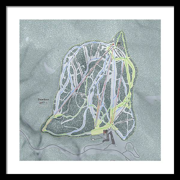 Showdown Ski Trail Map - Framed Print - Powderaddicts