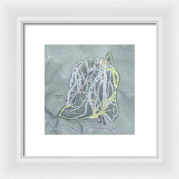 Showdown Ski Trail Map - Framed Print - Powderaddicts