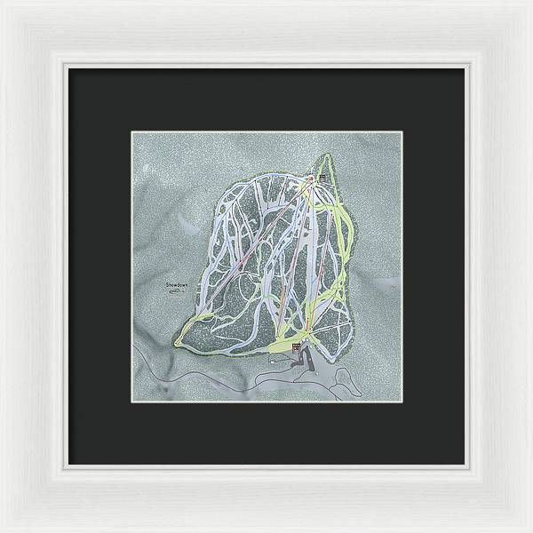 Showdown Ski Trail Map - Framed Print - Powderaddicts