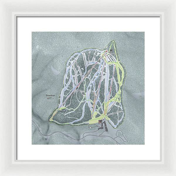 Showdown Ski Trail Map - Framed Print - Powderaddicts