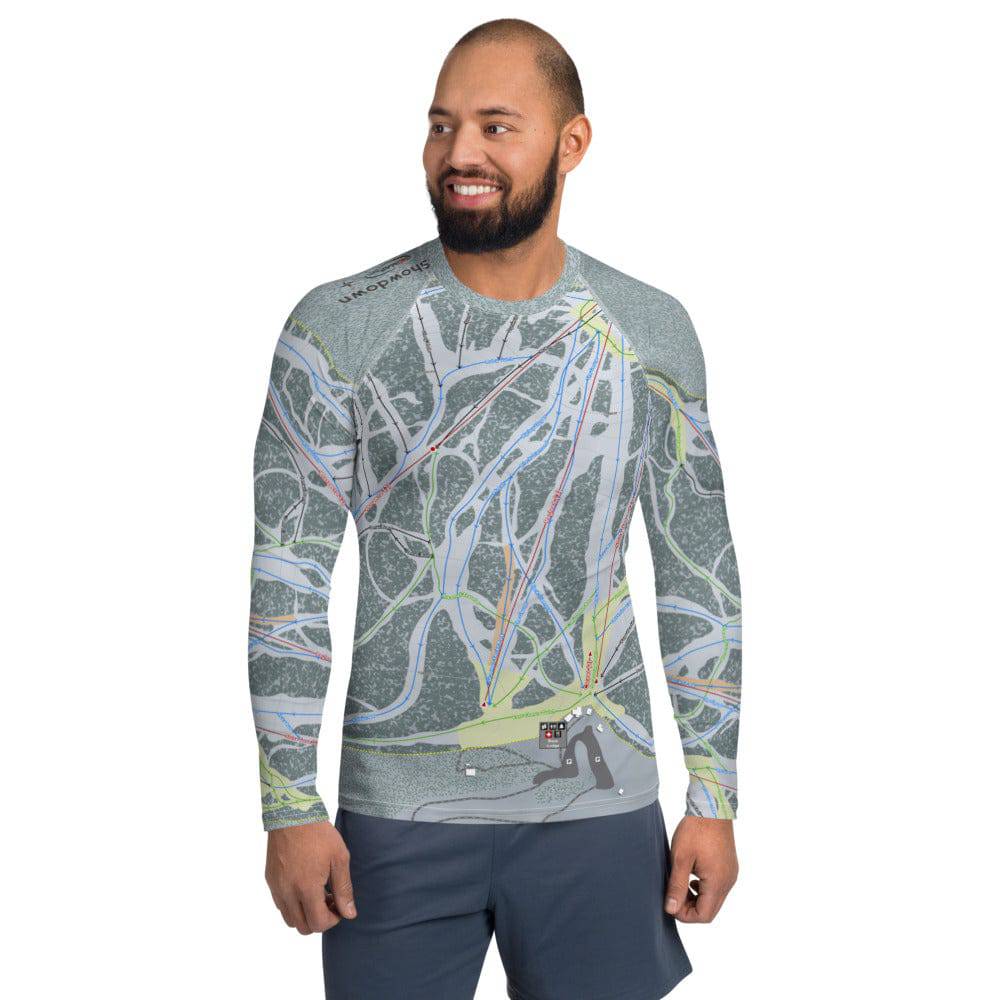 Showdown, Montana Ski Trail Map Men's Base Layer Top - Powderaddicts