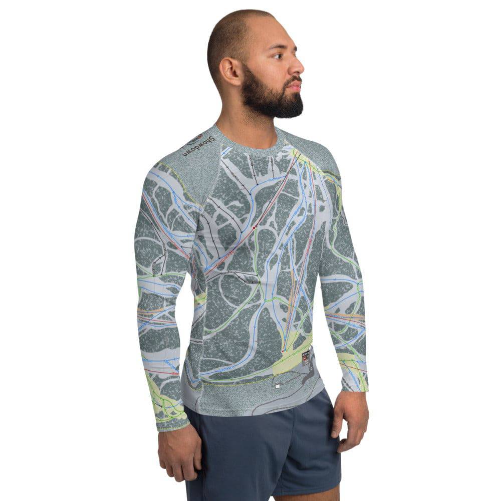 Showdown, Montana Ski Trail Map Men's Base Layer Top - Powderaddicts