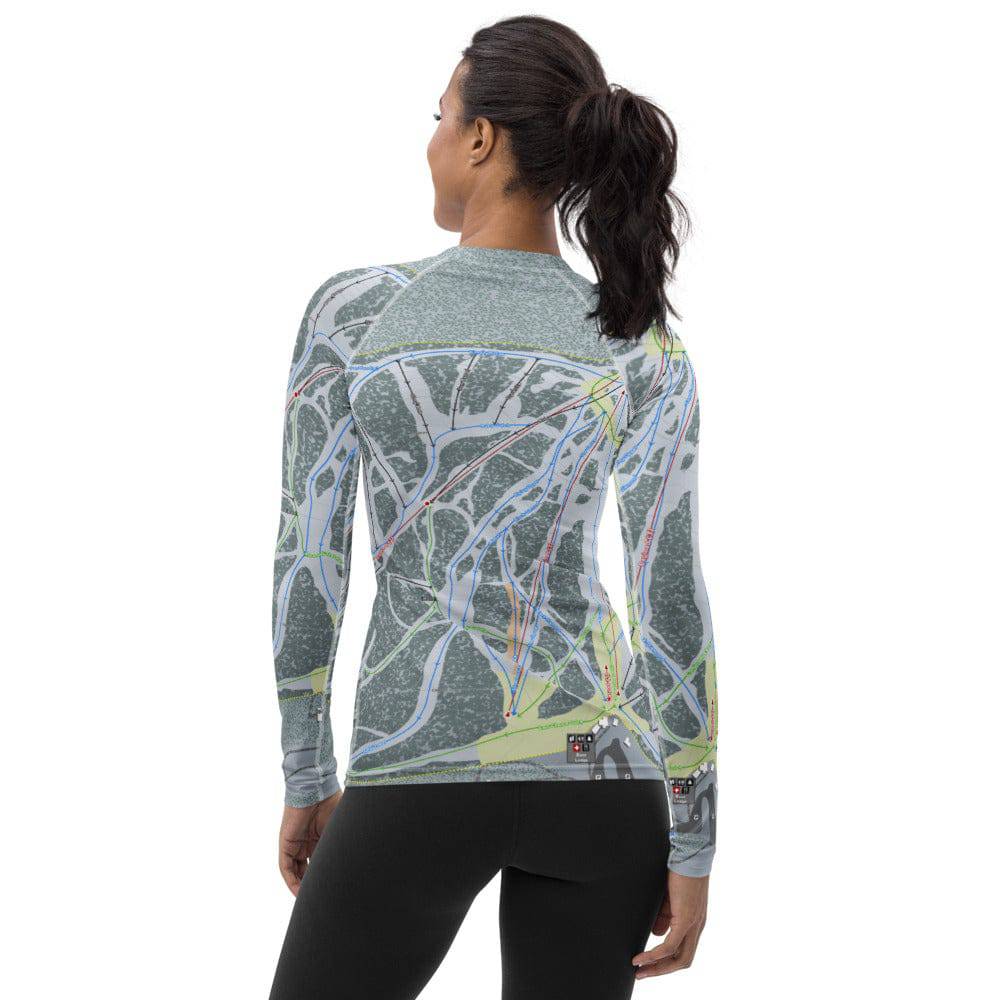 Showdown, Montana Ski Trail Map Women's Base Layer Top - Powderaddicts