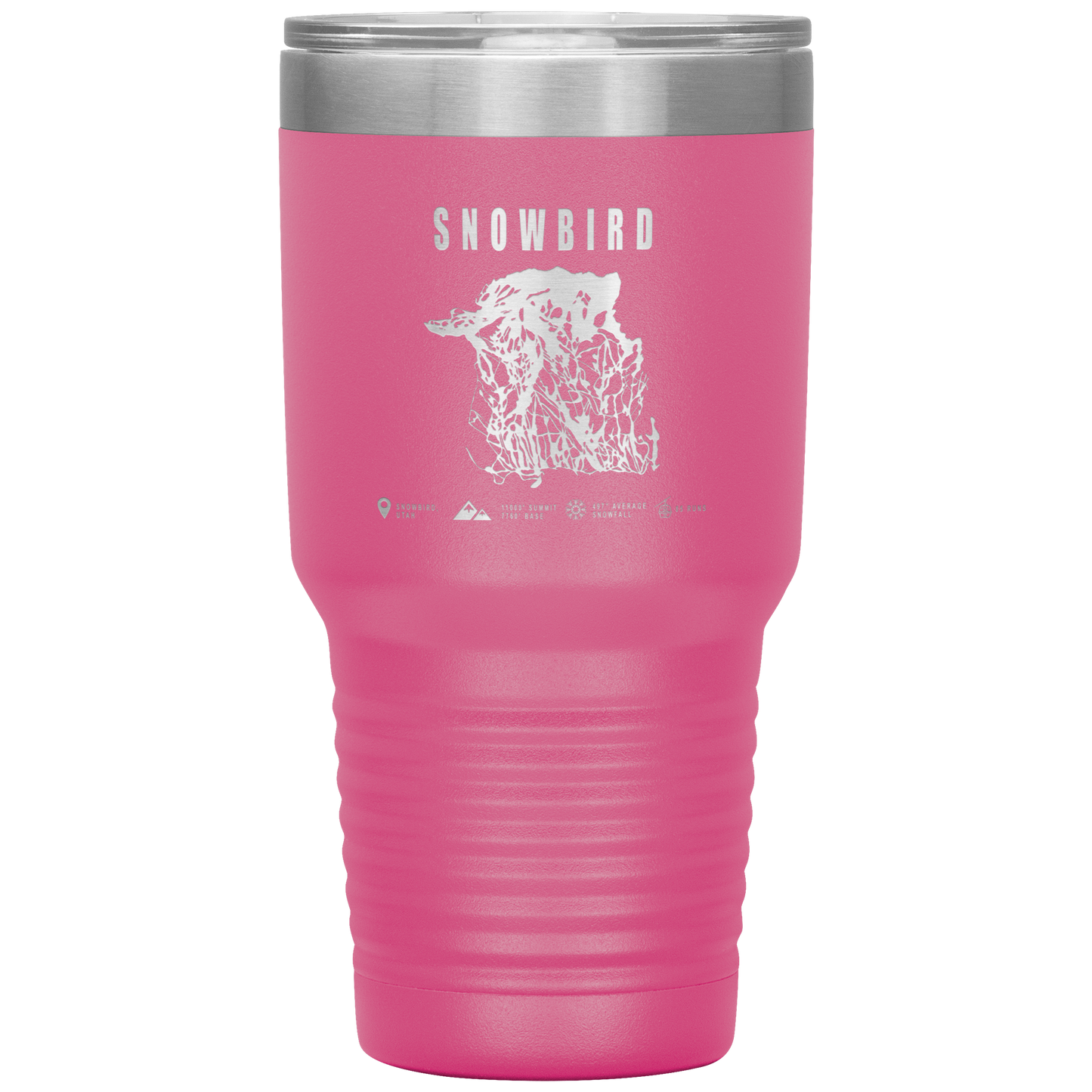 Snowbird,Utah Ski Trail Map 30oz Tumbler - Powderaddicts