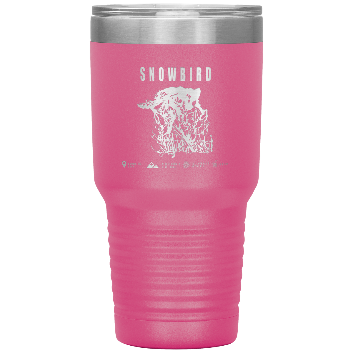 Snowbird,Utah Ski Trail Map 30oz Tumbler - Powderaddicts