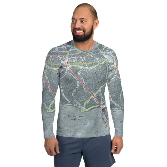 Sierra at Tahoe, California Ski Trail Map Men's Base Layer Top - Powderaddicts