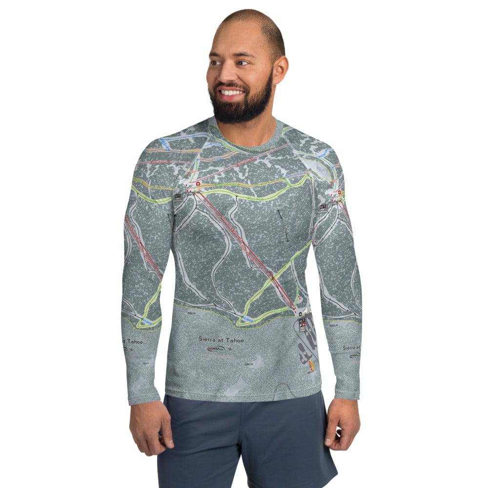 Sierra at Tahoe, California Ski Trail Map Men's Base Layer Top - Powderaddicts