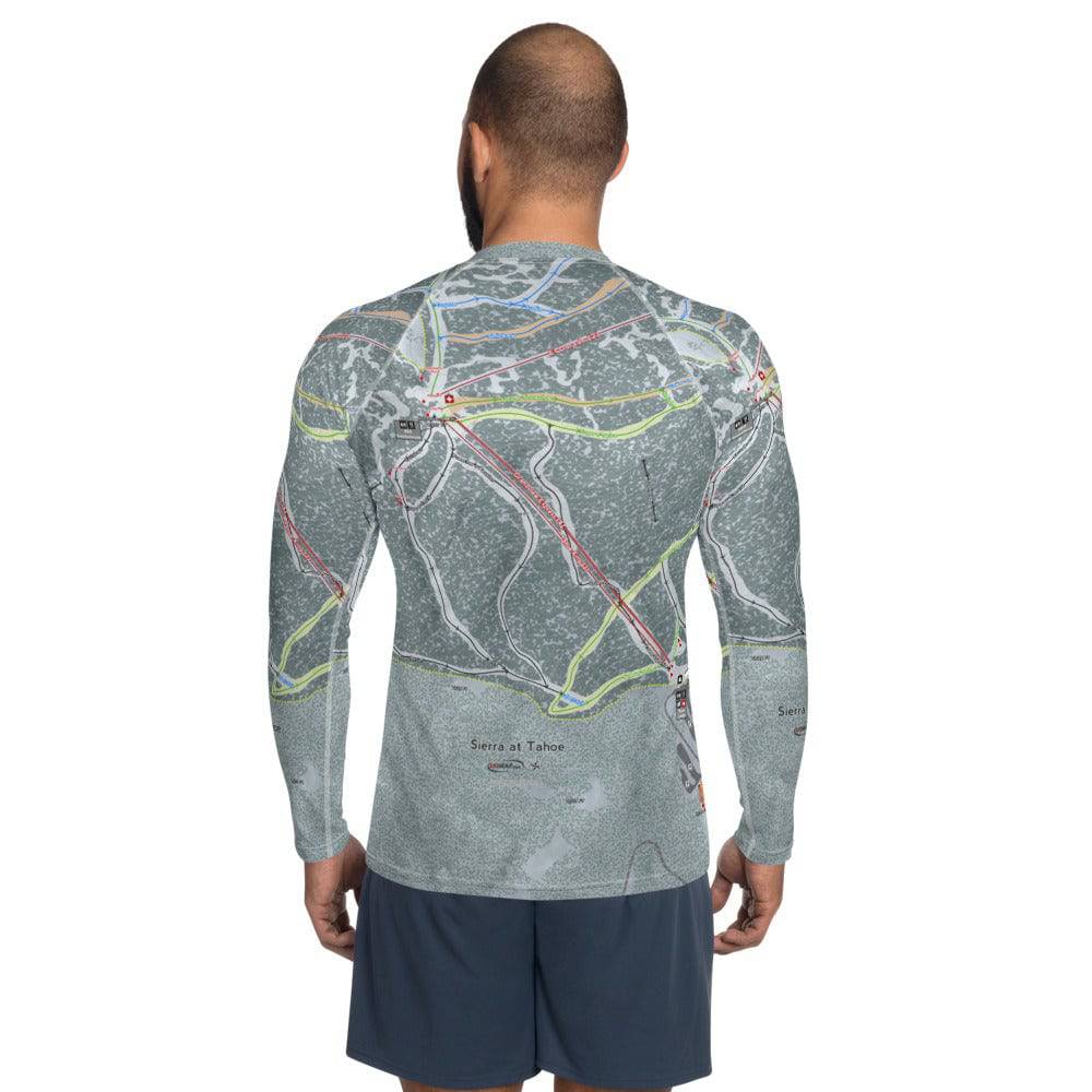Sierra at Tahoe, California Ski Trail Map Men's Base Layer Top - Powderaddicts