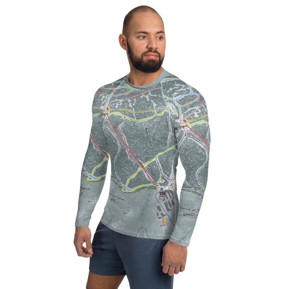 Sierra at Tahoe, California Ski Trail Map Men's Base Layer Top - Powderaddicts