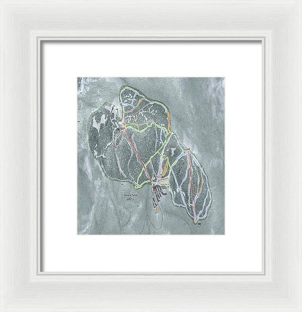 Sierra At Tahoe Ski Trail Map - Framed Print - Powderaddicts
