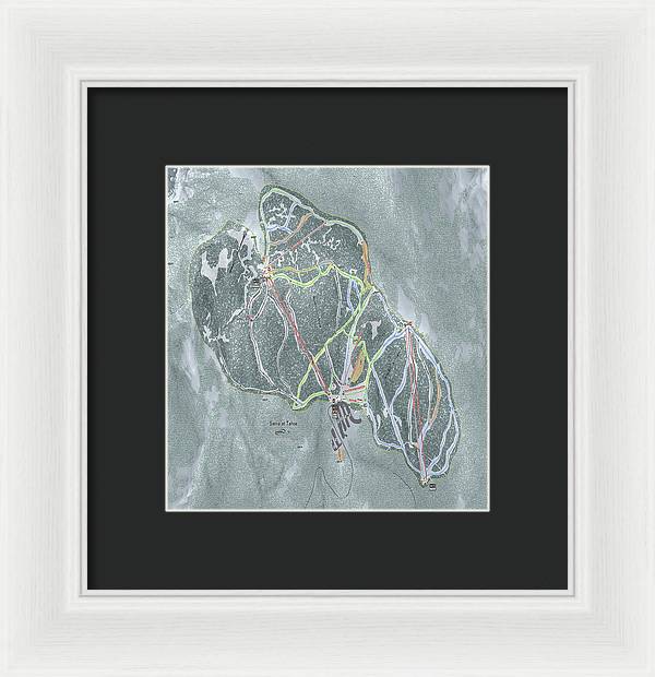 Sierra At Tahoe Ski Trail Map - Framed Print - Powderaddicts