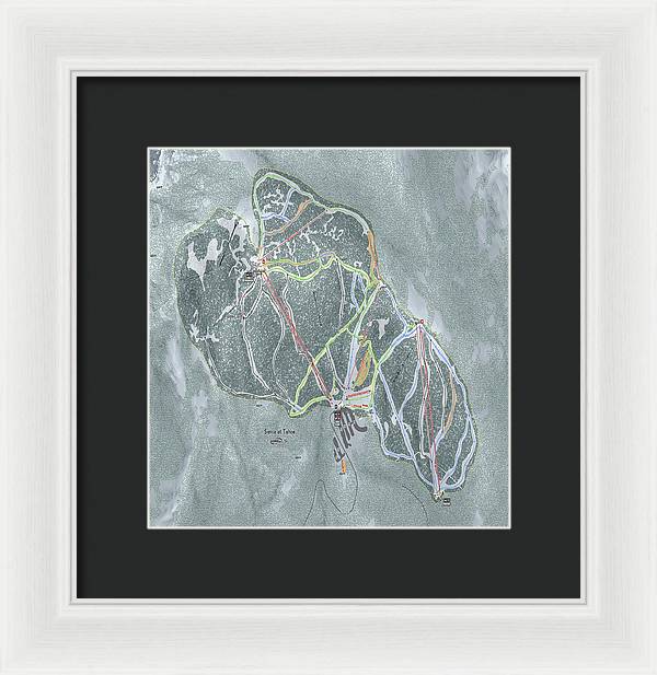 Sierra At Tahoe Ski Trail Map - Framed Print - Powderaddicts