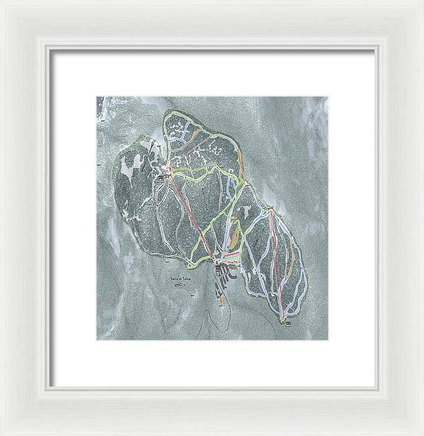 Sierra At Tahoe Ski Trail Map - Framed Print - Powderaddicts