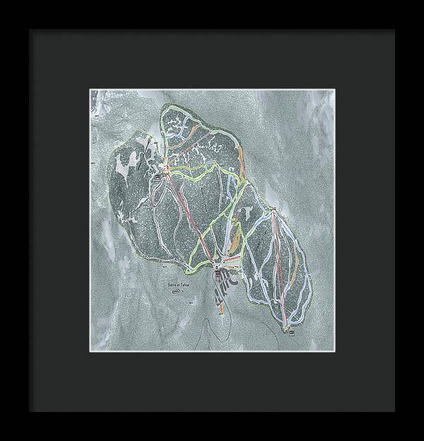 Sierra At Tahoe Ski Trail Map - Framed Print - Powderaddicts