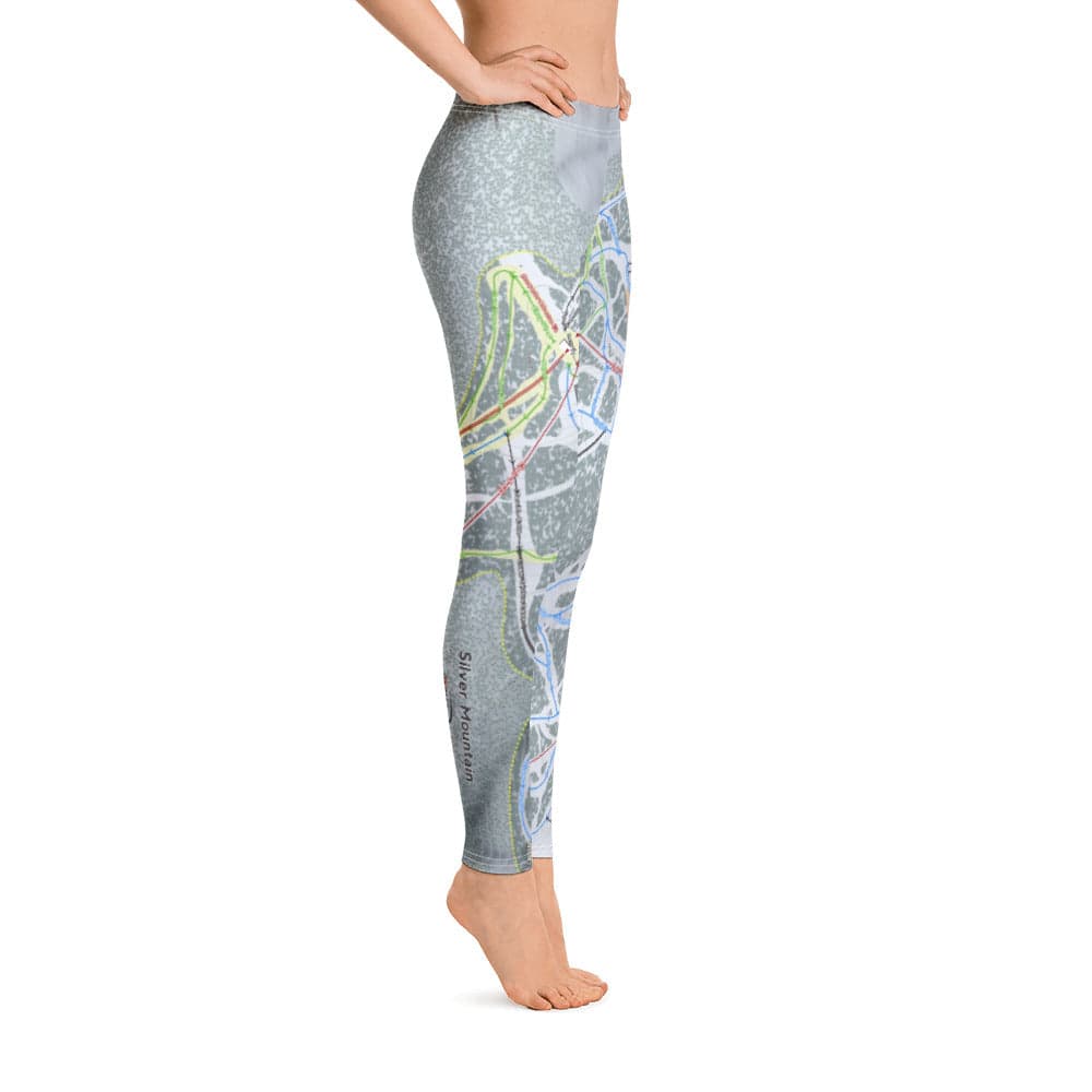 Silver Mountain, Idaho Ski Trail Map Women's Base Layer Bottom - Powderaddicts