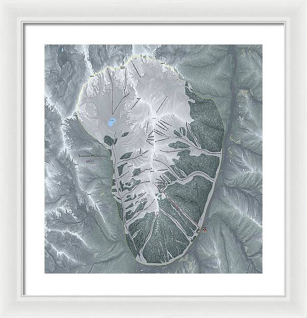Silverton Ski Trail Map - Framed Print - Powderaddicts