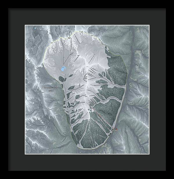 Silverton Ski Trail Map - Framed Print - Powderaddicts