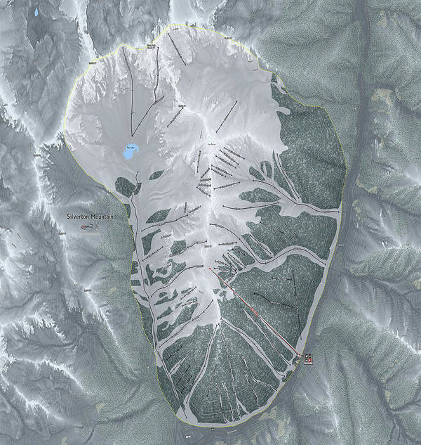 Silverton Ski Trail Map - Art Print - Powderaddicts