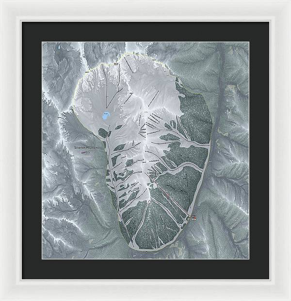 Silverton Ski Trail Map - Framed Print - Powderaddicts