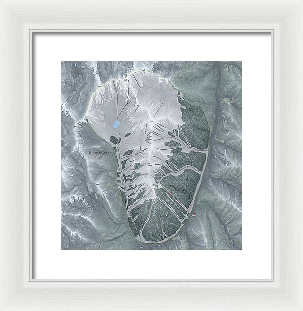 Silverton Ski Trail Map - Framed Print - Powderaddicts