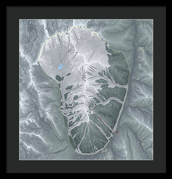 Silverton Ski Trail Map - Framed Print - Powderaddicts