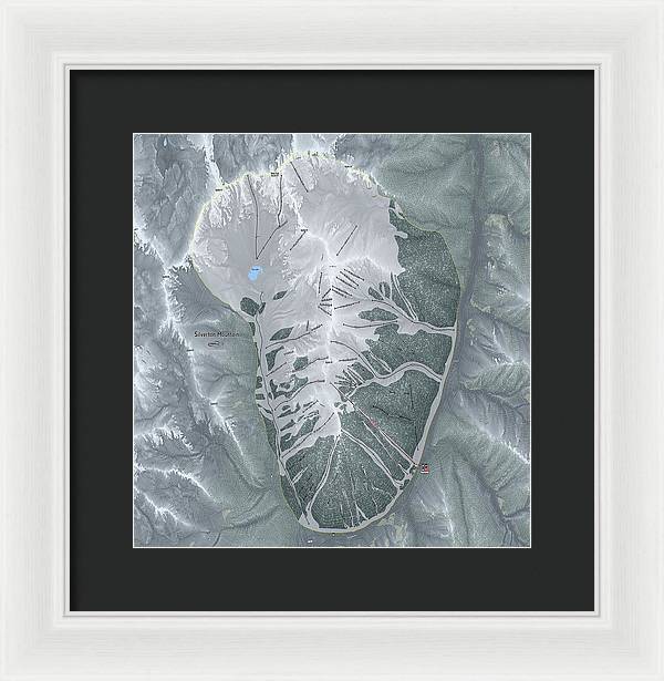 Silverton Ski Trail Map - Framed Print - Powderaddicts