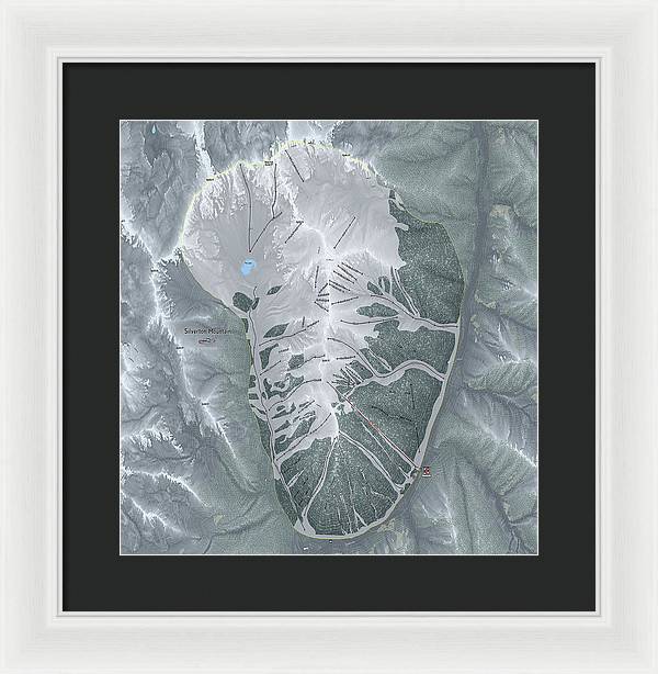 Silverton Ski Trail Map - Framed Print - Powderaddicts