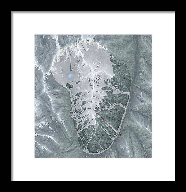 Silverton Ski Trail Map - Framed Print - Powderaddicts