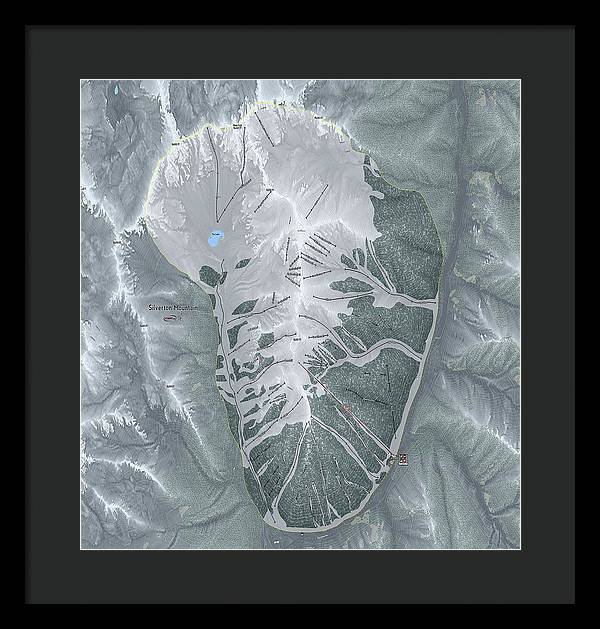Silverton Ski Trail Map - Framed Print - Powderaddicts