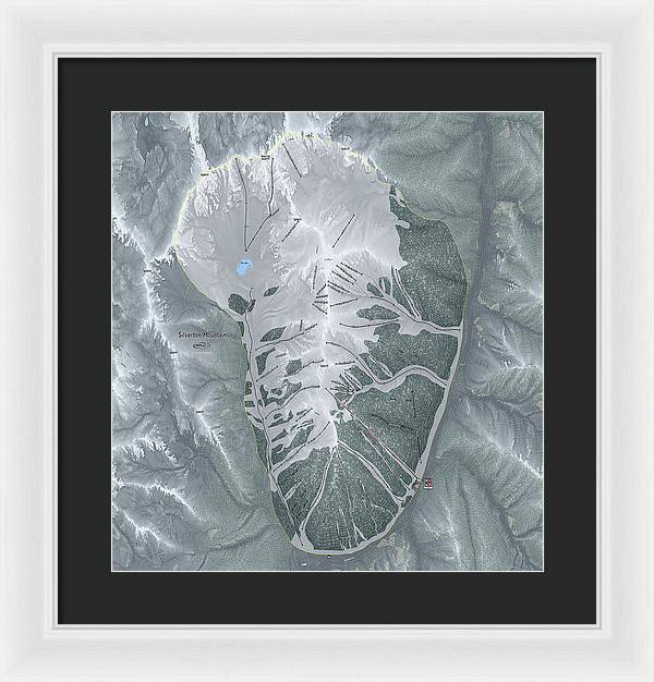 Silverton Ski Trail Map - Framed Print - Powderaddicts