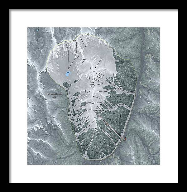 Silverton Ski Trail Map - Framed Print - Powderaddicts